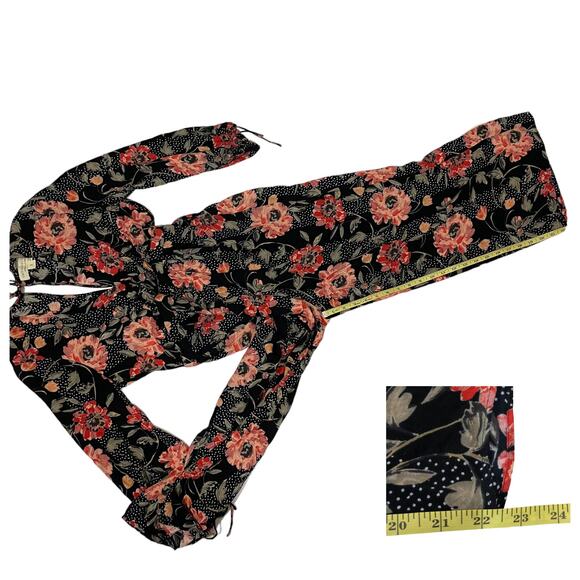 Saltwater LUXE Wide Leg Cropped Floral Jumpsuit - Black - Small - Picture 2 of 11